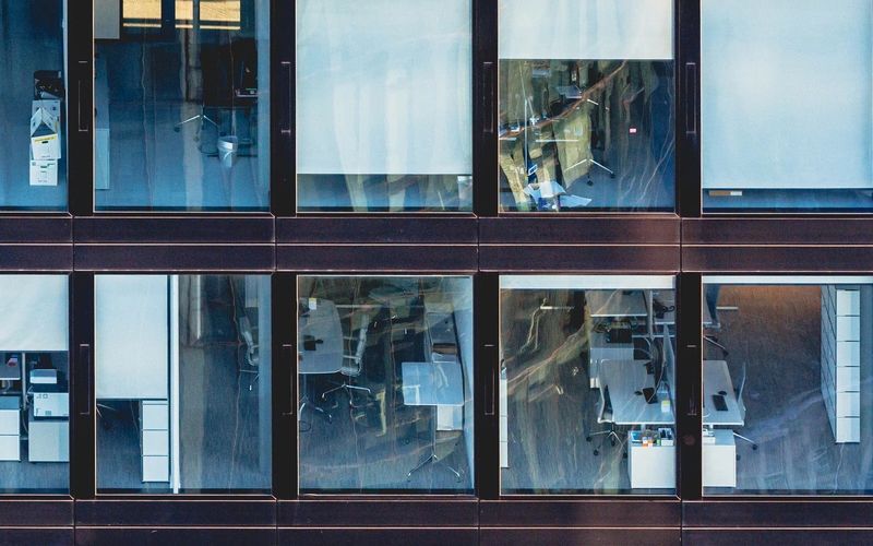 Modern office building with glass windows